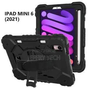 iPad Mini 6 2021 Shockproof Cover With Swivel Stand-Black