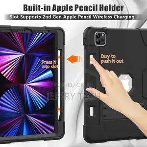 iPad Air 4 2020 Heavy Duty Rugged Cover With Kickstand Black