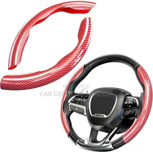 Flexible 2set Pack Carbon Red Easy Installed Steering Cover