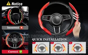 Flexible 2set Pack Carbon Red Easy Installed Steering Cover