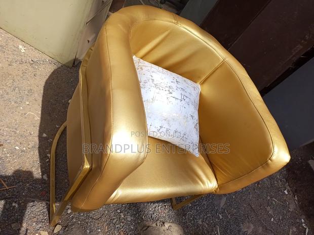 Leather Gold Color Styling Chair - main view