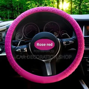 Pink Silicone Steering Wheel Cover
