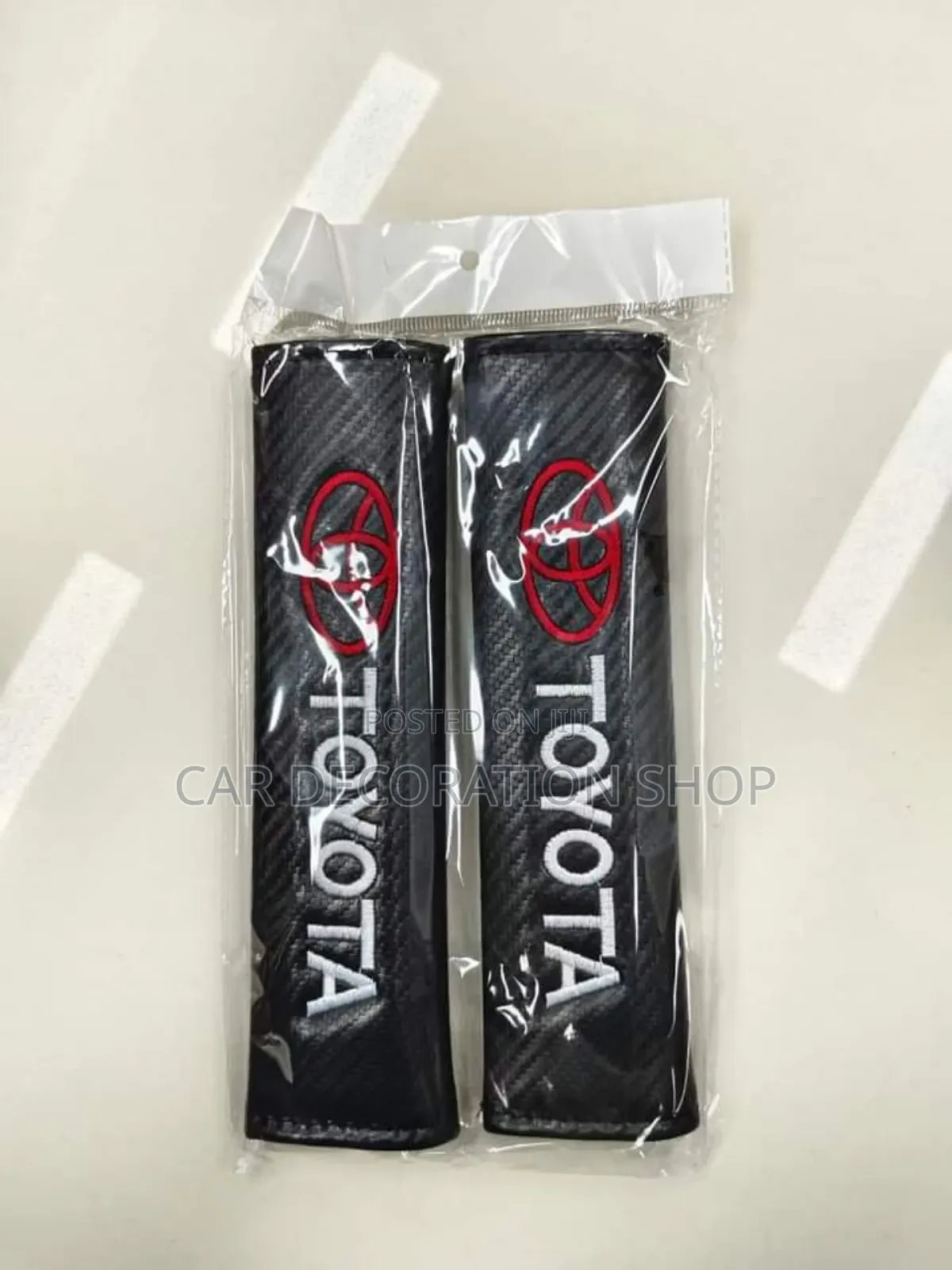 2pc Neck Toyota Pillow Carbon Finish Safety Belt Pad