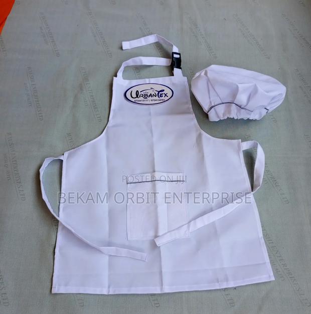 Kids White Apron and Hat - main view