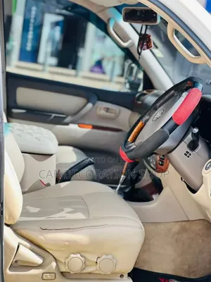 Car Fitted With Black Red Soft Spongantislip Steering Cover