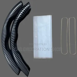 2pc Carbon Black Antiskid Steering Wheel Cover Universal