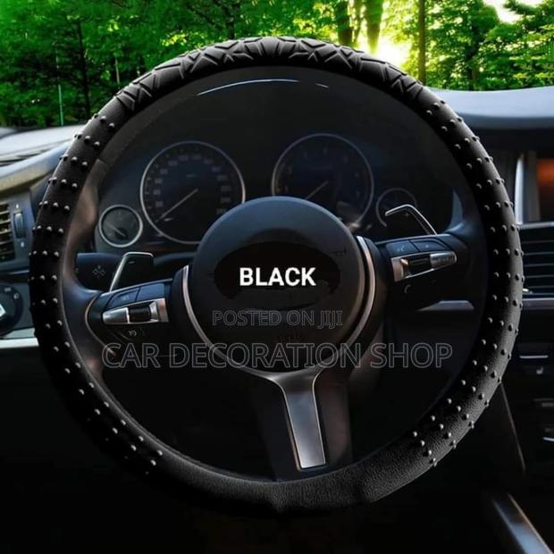 Black Rubber Flexible Silicon Steering Wheel Covers - main view