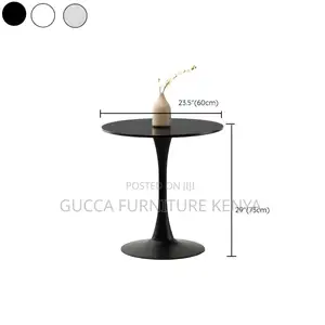 Dining Tables:Black Modern Tulip Round Dining Table