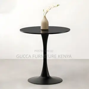 Dining Tables:Black Modern Tulip Round Dining Table