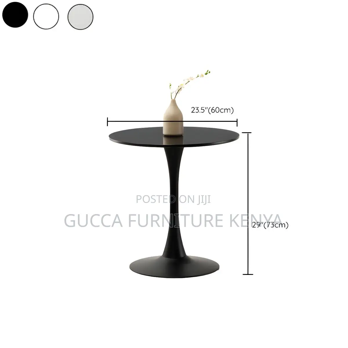 Dining Tables:Black Modern Tulip Round Dining Table
