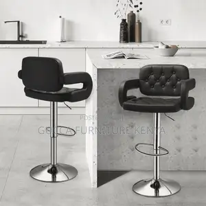 Home Chairs: Generic Leather Adjustable Height Bar Stool.