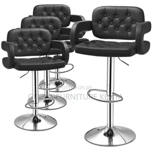 Home Chairs: Generic Leather Adjustable Height Bar Stool.