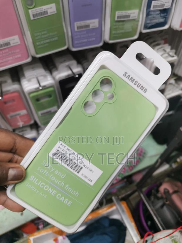 For Samsung Galaxy A14 Case, Soft Silicone Gel Bumper-green - main view