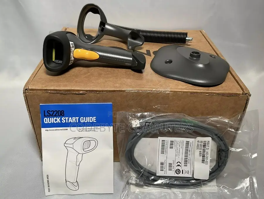 Zebra Symbol LS2208 Barcode Scanner Kit USB With Stand