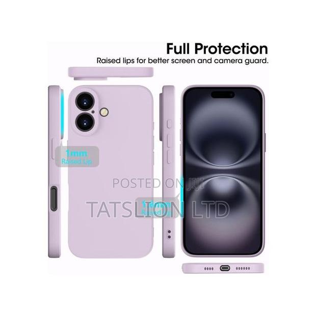 iPhone 16 Plus Silicone Case, Slim Soft Rubber Shockproof Co - thumbnail 2
