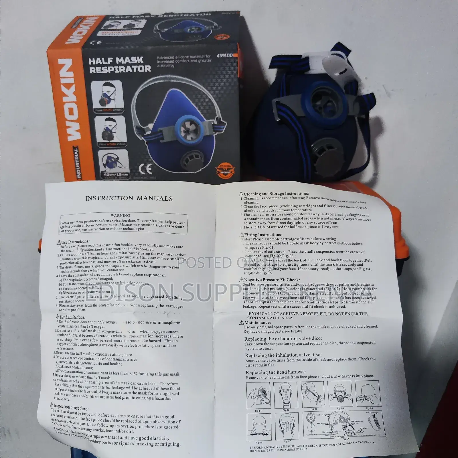Wokin Half Mask Respirator Chemical Gas Mask Premium Quality