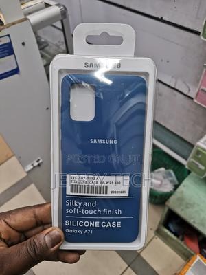 Soft Silicone Case for Samsung Galaxy A71-Blue - thumbnail 2