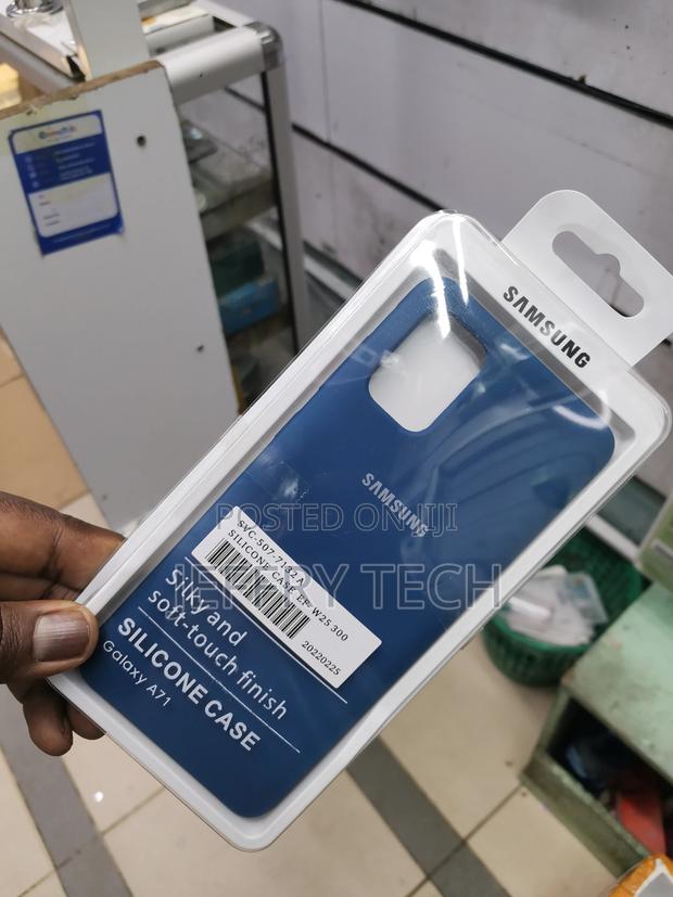 Soft Silicone Case for Samsung Galaxy A71-Blue - thumbnail 3