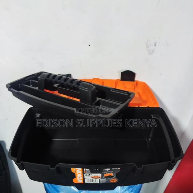 Plastic Tool Box 12'' Wokin Black Toolbox 12 Inch With Tray - thumbnail 6