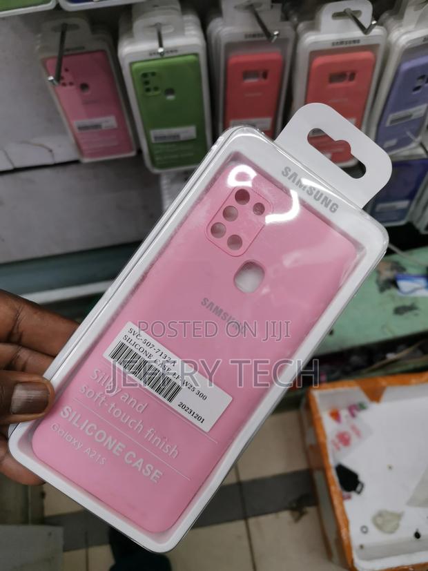 Silicone Soft Back Cover Case for Samsung Galaxy A21s (Pink) - thumbnail 2