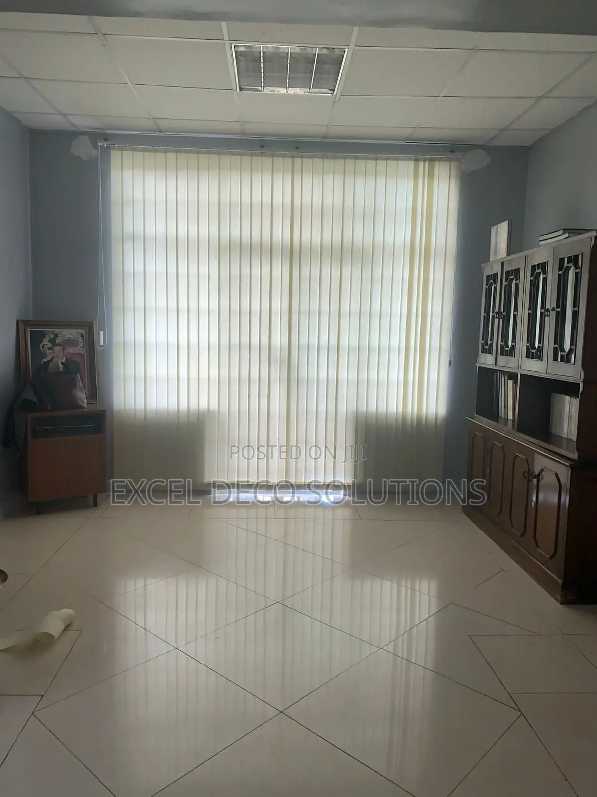 Cream Themed Vertical Office Blinds