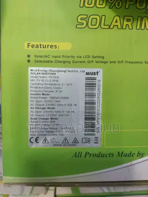 Must Solar Hybrid Inverter 12V 1500w/1.5kva