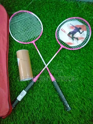 Pink Badminton Racket With 2 Racket and 3 Shuttlecock