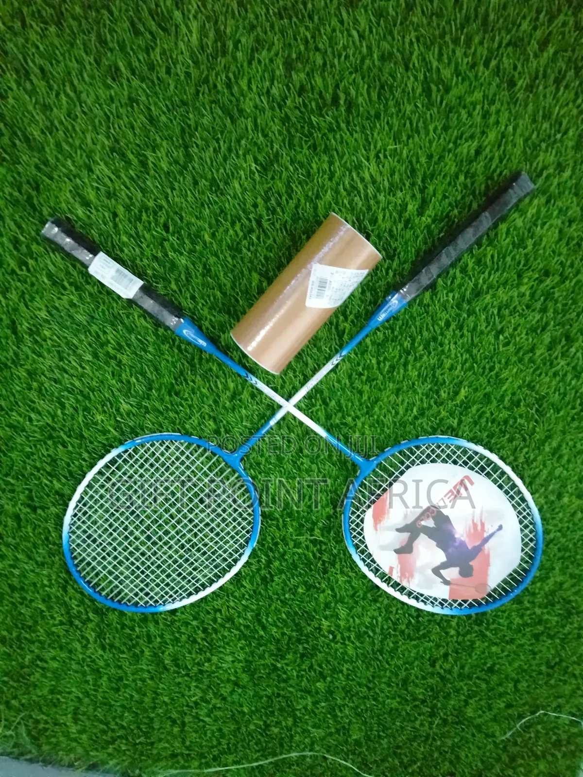 Blue Badminton Racket With 2 Racket and 3 Shuttlecock