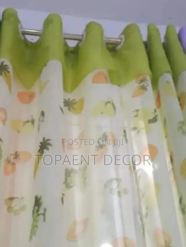Green Fruit Themed Kitchen Sheer - main view