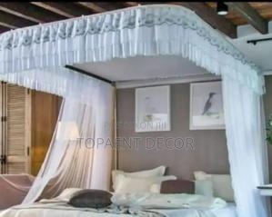 King-Size Bed Rail White Mosquito Net - main view