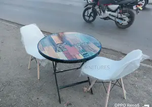 Flowered Foldable Table With Two Dining Chairs