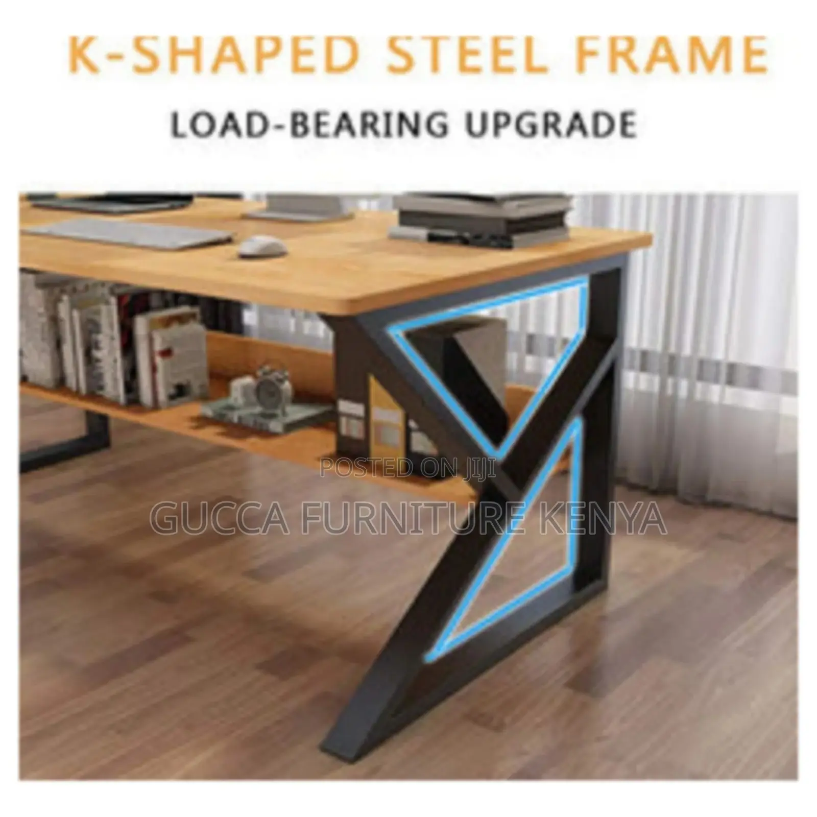 Office Tables:1400mm Wooden Top Meander Corner Study Table