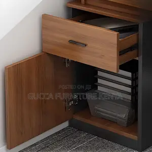 Office Tables:Executive Desk With Filing Cabinet and Drawers
