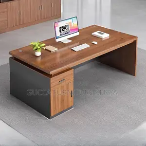 Office Tables:Executive Desk With Filing Cabinet and Drawers
