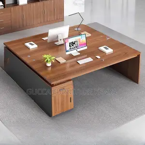 Office Tables:Executive Desk With Filing Cabinet and Drawers