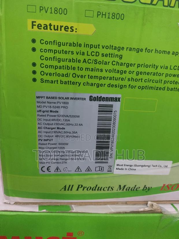 Must Low Frequency Solar Hybrid Inverter 48v 5.2kva - thumbnail 2