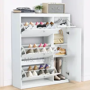 Entryway, Hidden Shoe Organizer Cabinet With Door and 3 Flip