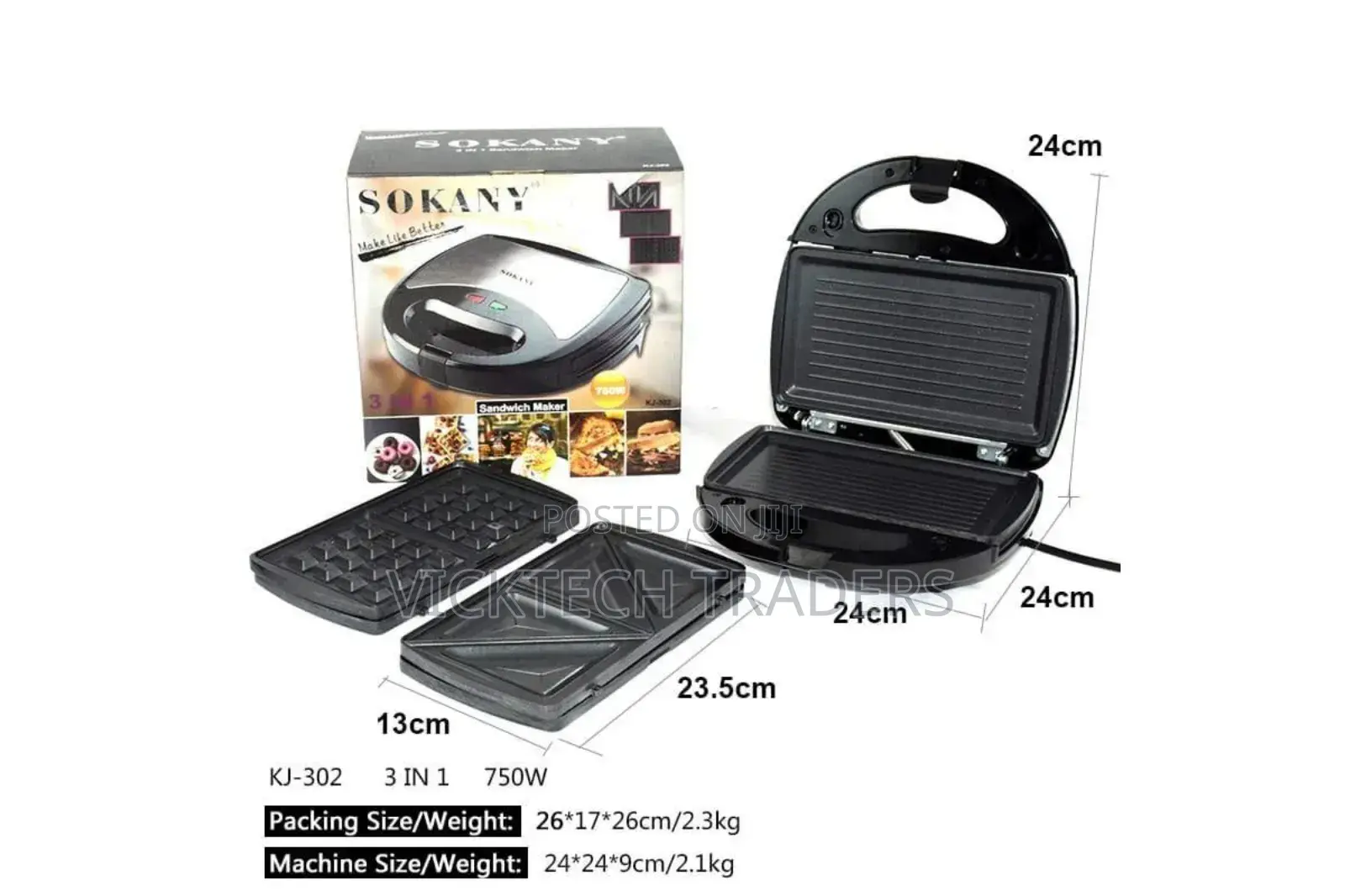 3in1 Sokany Sandwich Maker SK-302