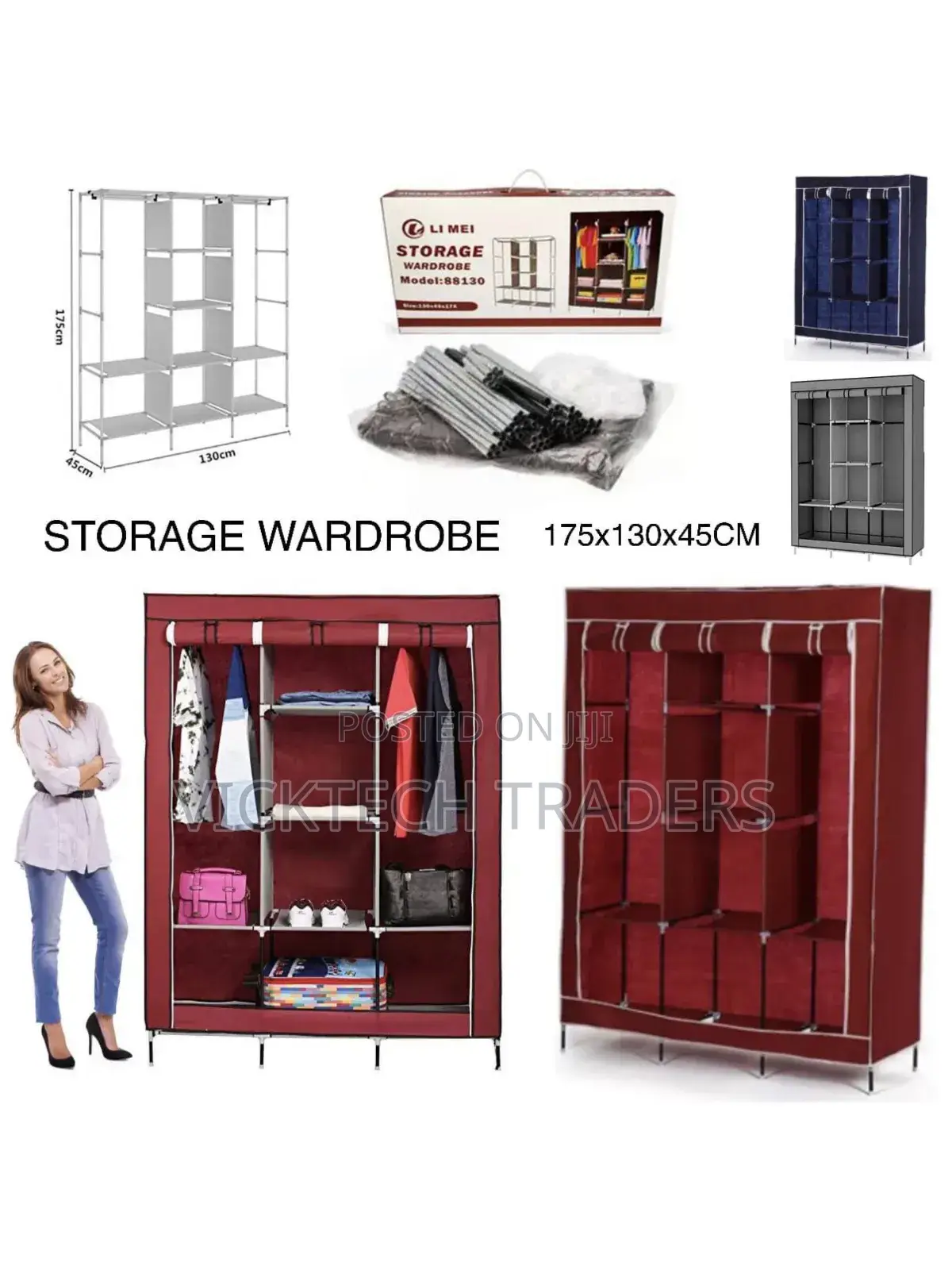 3 Column Metallic Wardrobe