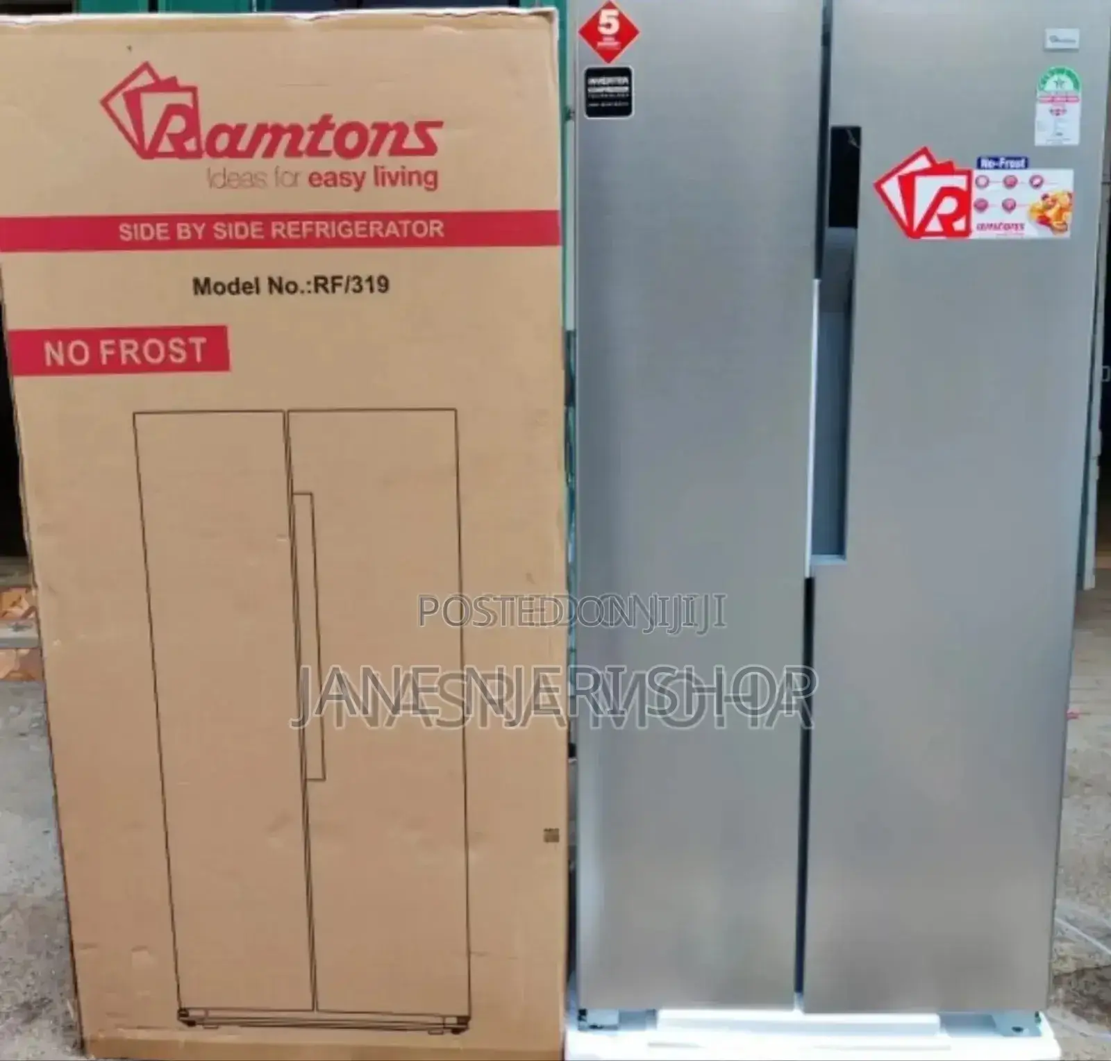 Ramton 454litre Side to Side Fridge