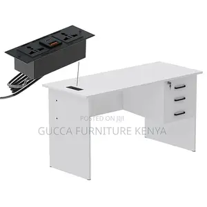 Office Furniture: White Wooden Study Writing Table