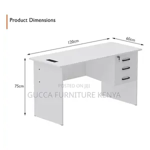 Office Furniture: White Wooden Study Writing Table