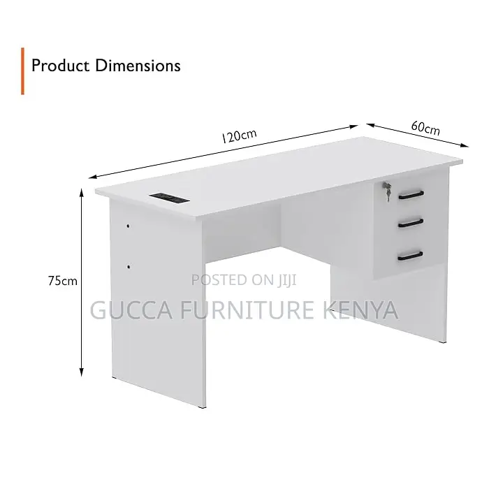 Office Furniture: White Wooden Study Writing Table