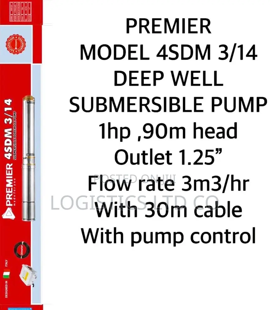 Premier Deep Well Pump 1hp 90m With Control
