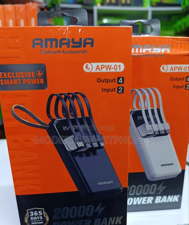 Amaya Power Bank 20000mah Fast Charging With Cables