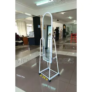 Dressing Mirror,White Full Length With Wheels and Shoes Rack
