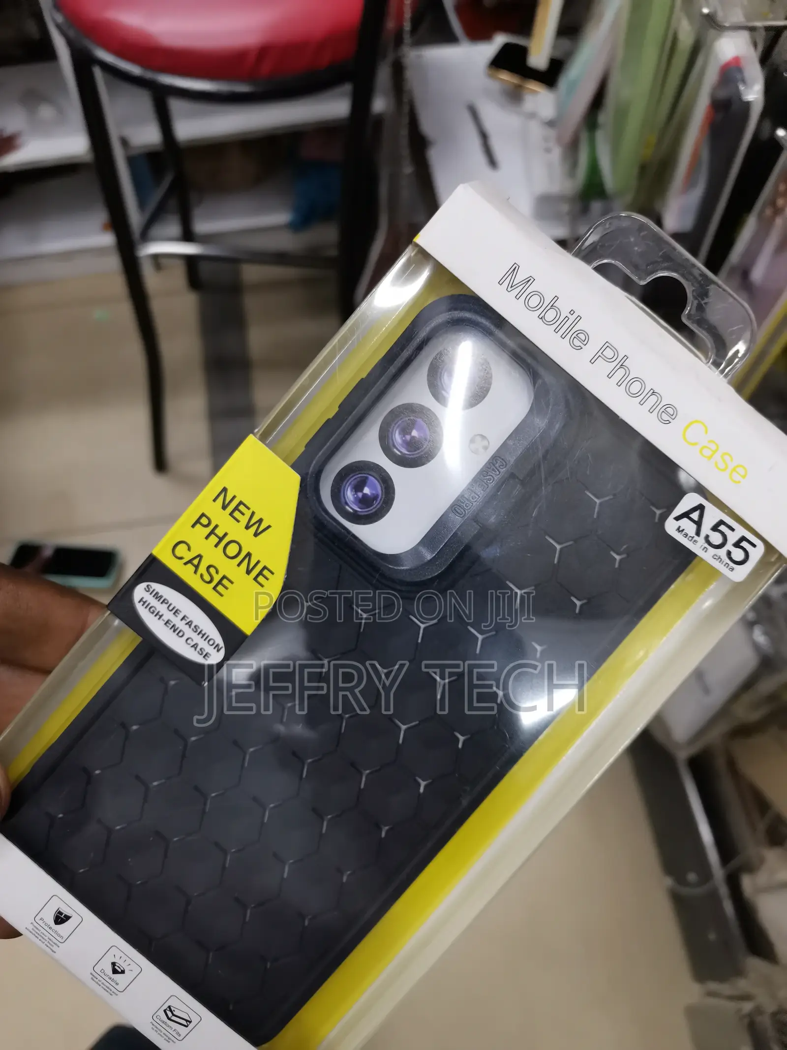 Shockproof Honeycomb Case for Samsung Galaxy A55-Black