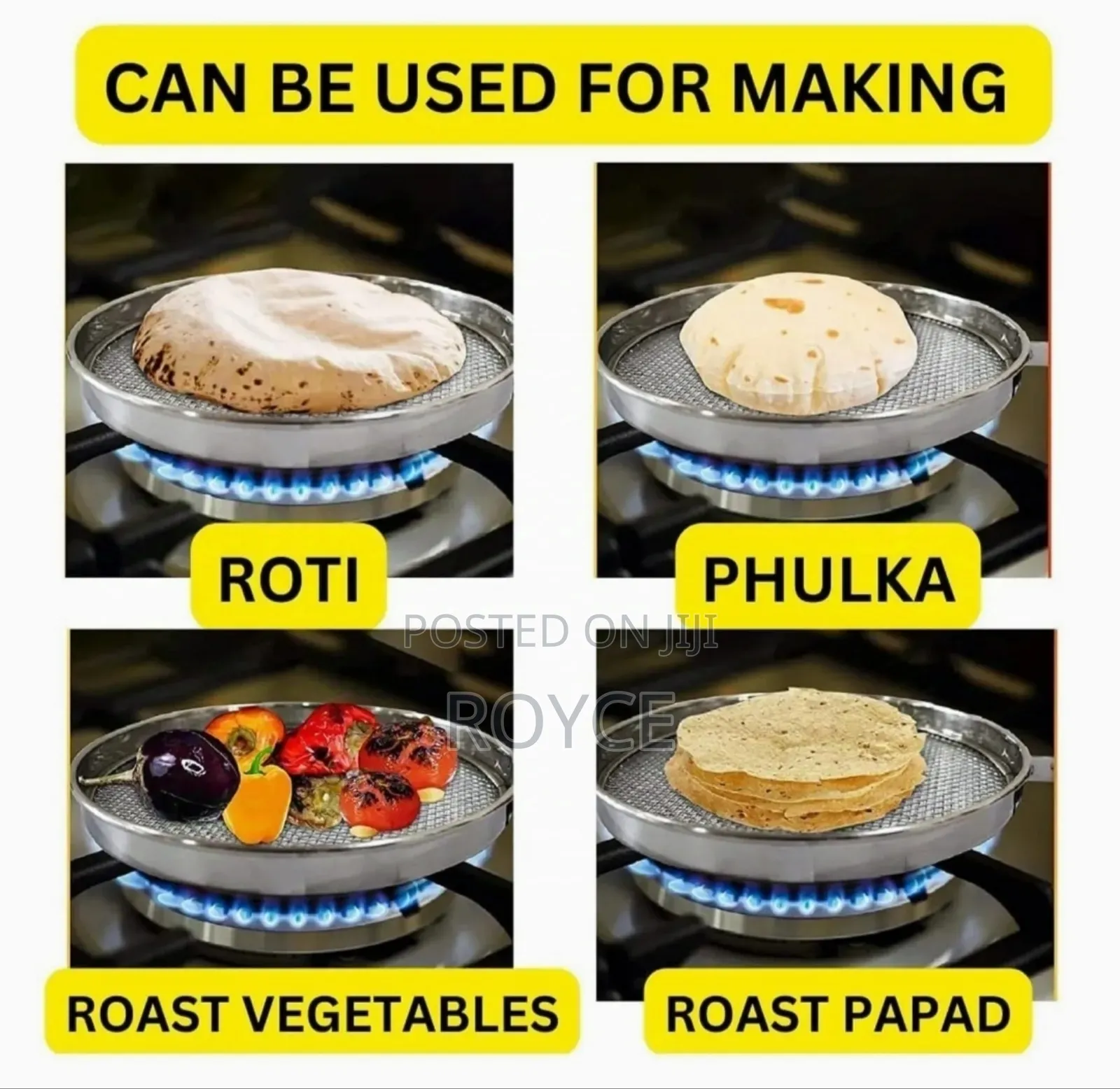 Paras Stainless Steel Roaster-Papad Jali