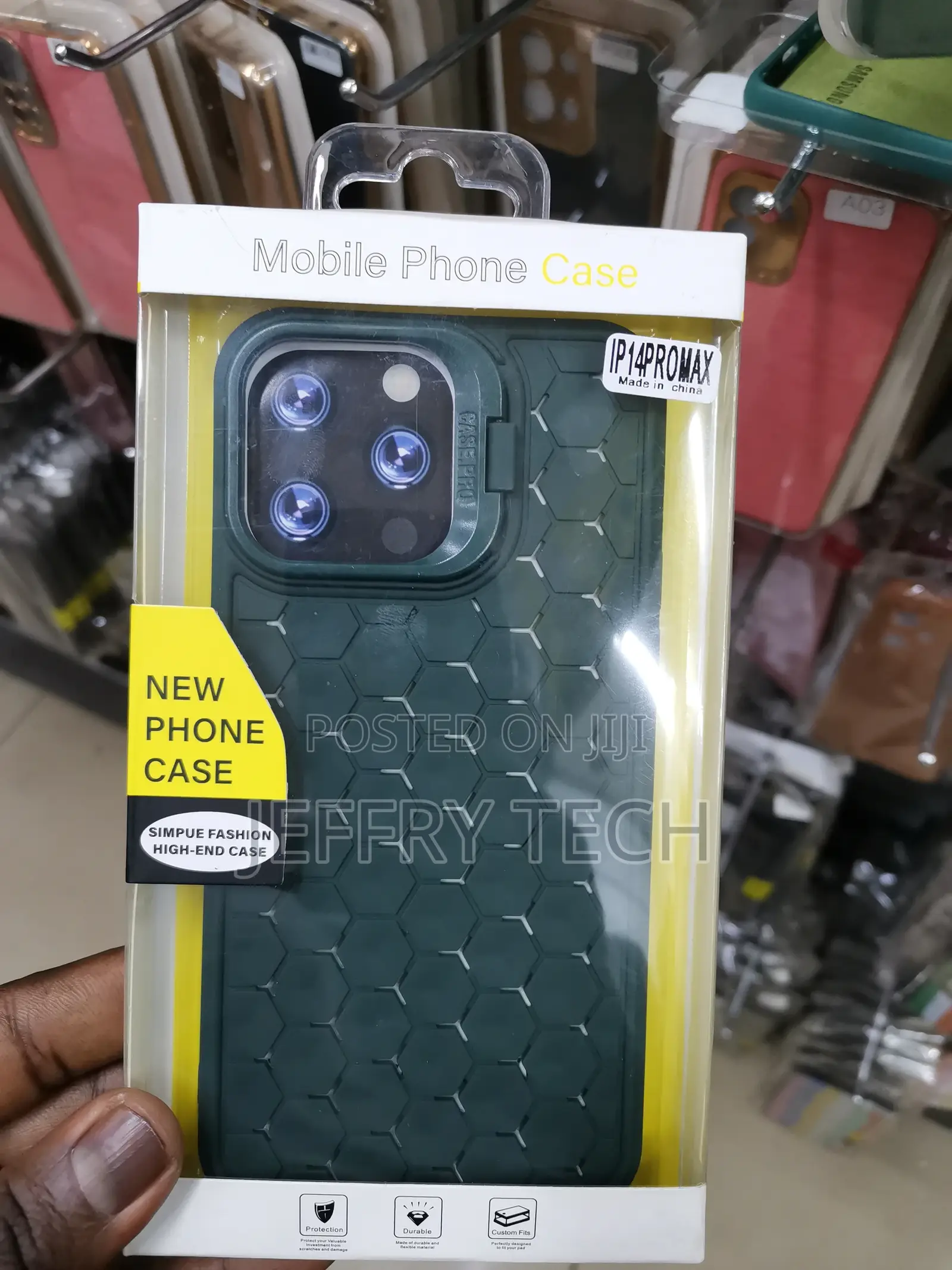 iPhone 14 Pro Max Honeycomb Case Antiscrach Tpu-Green