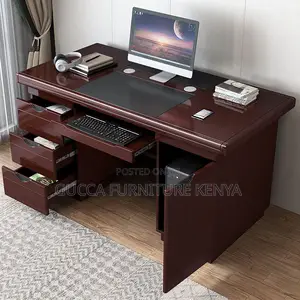 Office Tables:140cm Imported Mahogany Executive Office Table